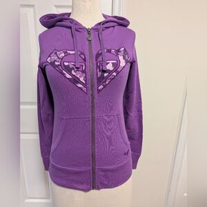 Roxy Violet Zip-Up Hoodie with Logo